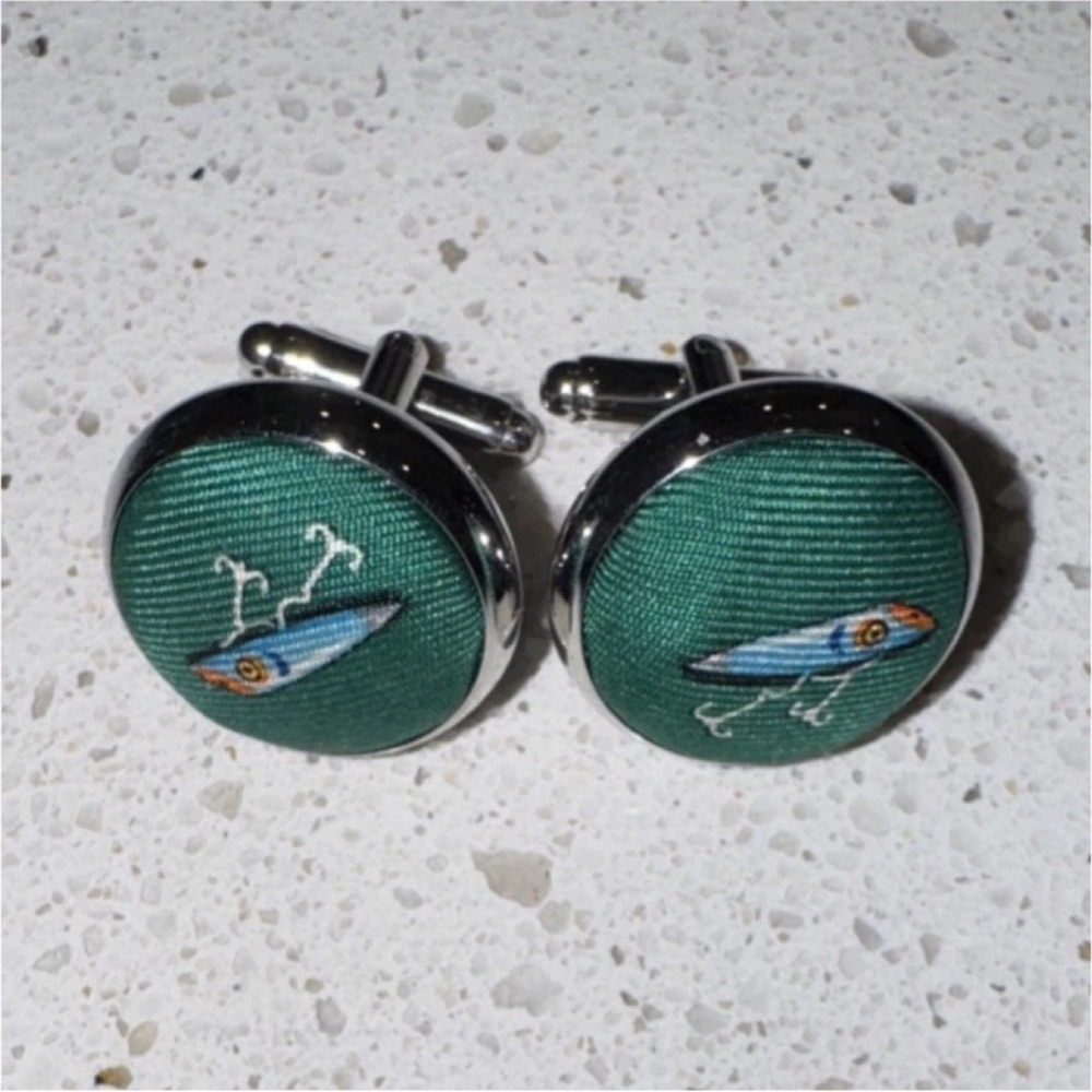 Green and Silver Cufflinks